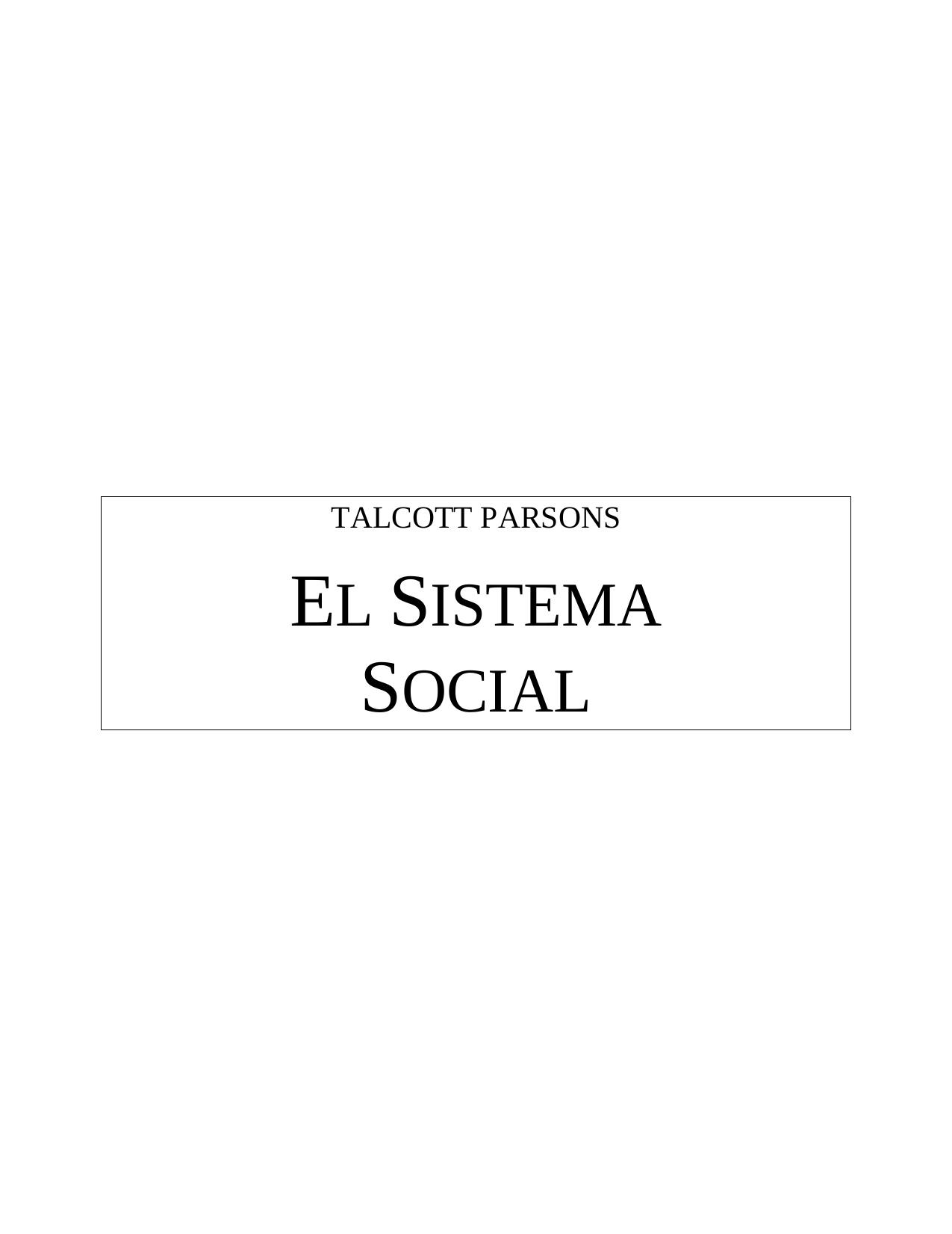 El sistema social